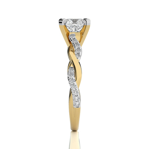 1 3/4 CT. Twisting Vows Cushion Natural Diamond Bypass Engagement Ring