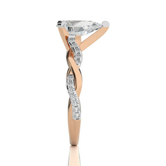 1 3/4 CT. Twisting Vows Pear Natural Diamond Bypass Engagement Ring