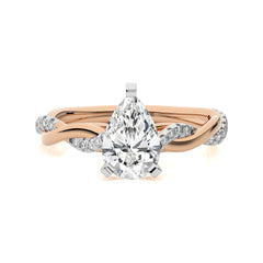 1 3/4 CT. Twisting Vows Pear Natural Diamond Bypass Engagement Ring