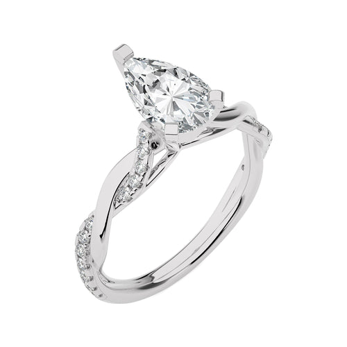 1 3/4 CT. Twisting Vows Pear Natural Diamond Bypass Engagement Ring