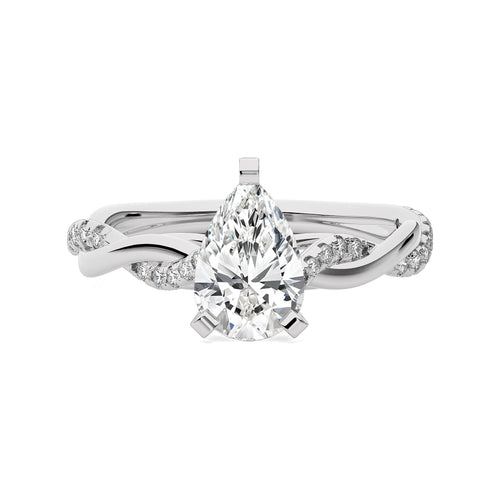 1 3/4 CT. Twisting Vows Pear Natural Diamond Bypass Engagement Ring