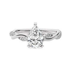Twisting Vows Pear Bypass Engagement Ring
