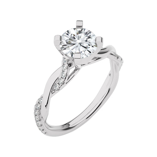 1 3/4 CT. Twisting Vows Round Natural Diamond Bypass Engagement Ring