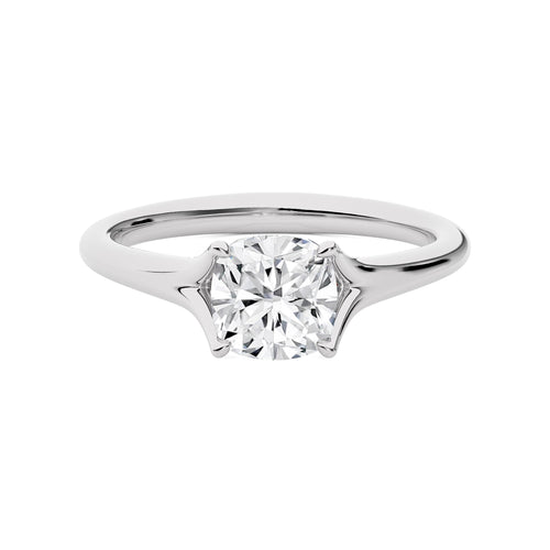 Celestial Cushion Split Shank Lab Created Diamond Engagement Ring