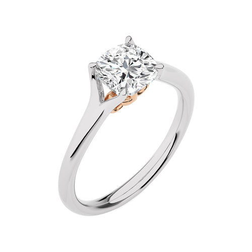 1 1/2 CT. Celestial Cushion Split Shank Lab Created Diamond Engagement Ring