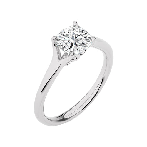 1 1/2 CT. Celestial Cushion Split Shank Natural Diamond Engagement Ring