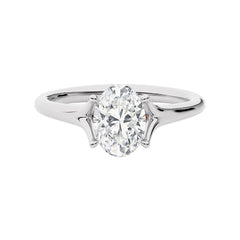 Celestial Oval Split Shank Lab Created Diamond Engagement Ring