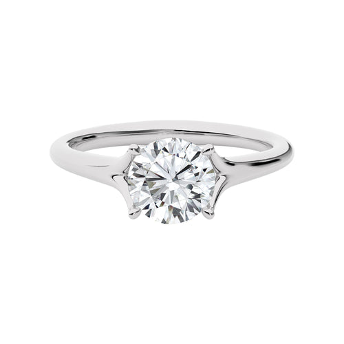 Celestial Round Split Shank Engagement Ring