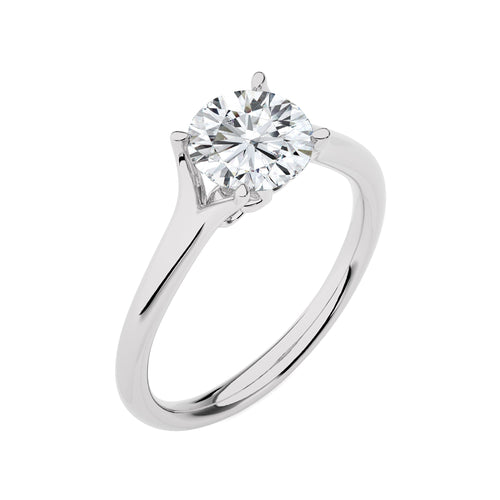 Celestial Round Split Shank Engagement Ring
