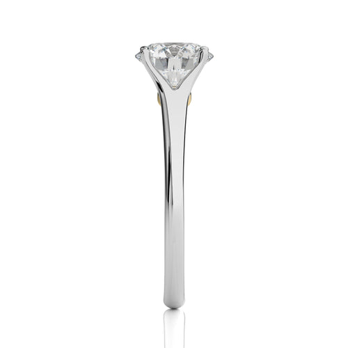 Celestial Round Split Shank Engagement Ring