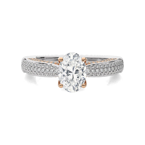 Astral Unity Oval and  Round Diamond Engagement Ring