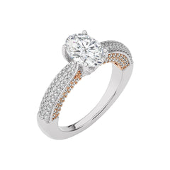 Astral Unity Oval and  Round Lab Created Diamond Engagement Ring