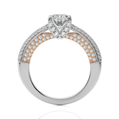 2 1/4 CT. Astral Unity Oval and  Round Natural Diamond Engagement Ring