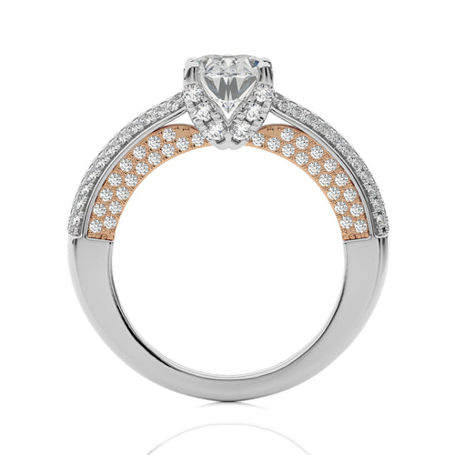 Astral Unity Oval and  Round Lab Created Diamond Engagement Ring