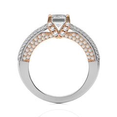 Astral Unity Emerald Cut and Diamond Engagement Ring