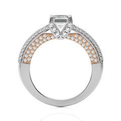Astral Unity Emerald Cut and Diamond Engagement Ring