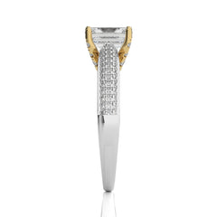 Astral Unity Emerald Cut and Diamond Engagement Ring