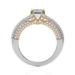 Astral Unity Emerald Cut and Diamond Engagement Ring