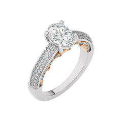 2 CT. Lunar Embrace Oval and Round Natural Diamond Engagement Ring