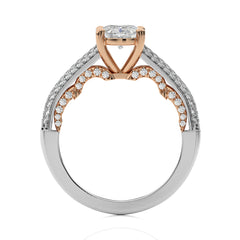 2 CT. Lunar Embrace Oval and Round Natural Diamond Engagement Ring