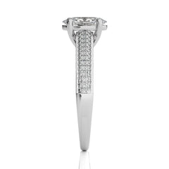 Lunar Embrace Oval and Round Diamond Engagement Ring