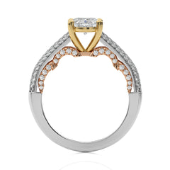 2 CT. Lunar Embrace Oval and Round Natural Diamond Engagement Ring