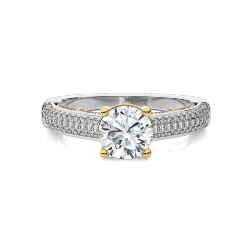 Lunar Embrace Round Lab Created Diamond Engagement Ring