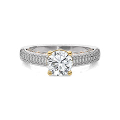 Lunar Embrace Round Diamond Engagement Ring