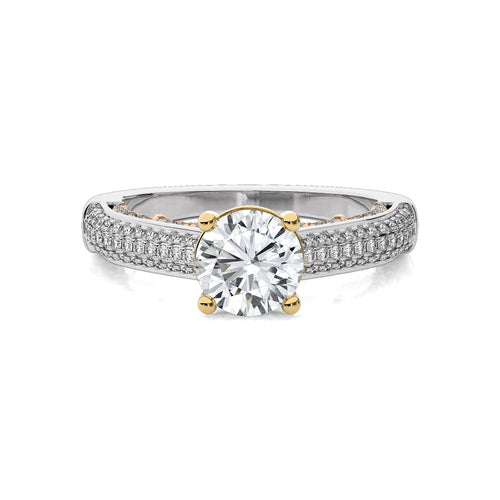 Lunar Embrace Round Diamond Engagement Ring