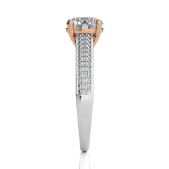 Lunar Embrace Round Diamond Engagement Ring