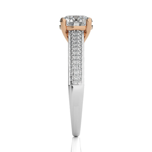 Lunar Embrace Round Diamond Engagement Ring