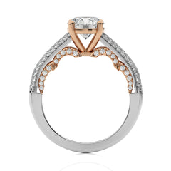 Lunar Embrace Round Diamond Engagement Ring