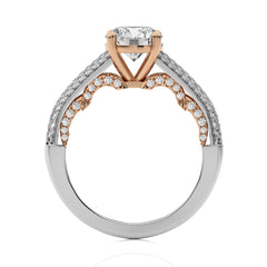 Lunar Embrace Round Lab Created Diamond Engagement Ring