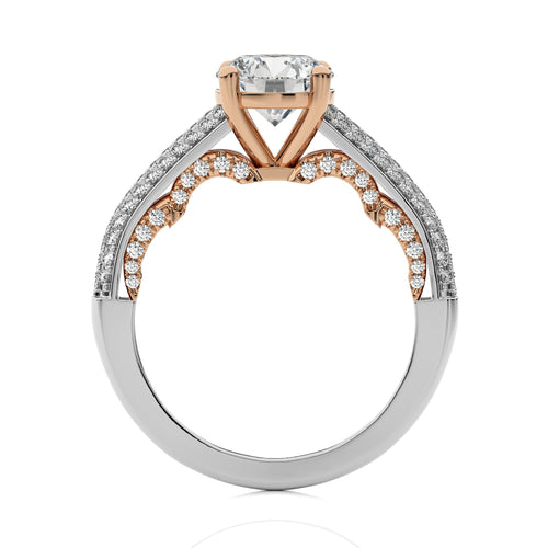 Lunar Embrace Round Lab Created Diamond Engagement Ring