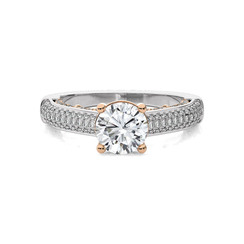 Lunar Embrace Round Diamond Engagement Ring
