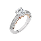 Lunar Embrace Round Diamond Engagement Ring