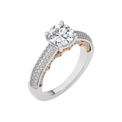 2 CT. Lunar Embrace Round Natural Diamond Engagement Ring