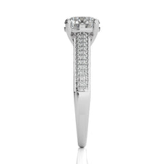 Lunar Embrace Round Diamond Engagement Ring