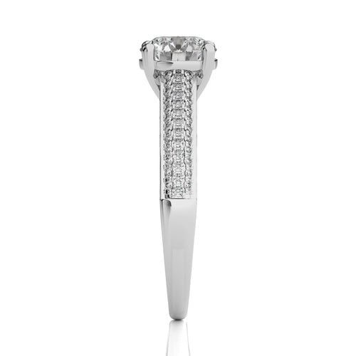 Lunar Embrace Round Diamond Engagement Ring