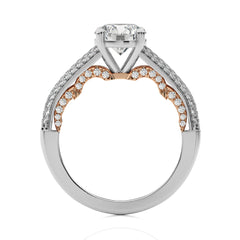 Lunar Embrace Round Lab Created Diamond Engagement Ring