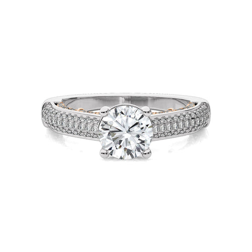 Lunar Embrace Round Diamond Engagement Ring