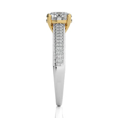 Lunar Embrace Round Diamond Engagement Ring