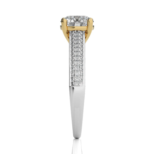 Lunar Embrace Round Diamond Engagement Ring