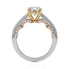 Lunar Embrace Round Diamond Engagement Ring