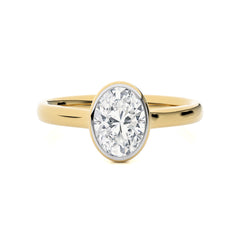 Graceful Horizon Oval Bezel Engagement Ring