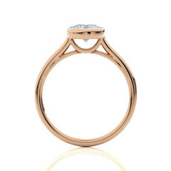 Graceful Horizon Oval Bezel Engagement Ring