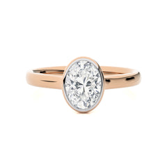 Graceful Horizon Oval Bezel Engagement Ring