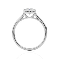 1 1/2 CT. Graceful Horizon Oval Bezel Set Natural Diamond Engagement Ring