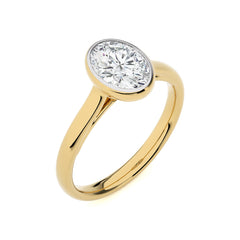 Graceful Horizon Oval Bezel Engagement Ring