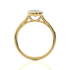 1 1/2 CT. Graceful Horizon Oval Bezel Set Lab Created Diamond Engagement Ring